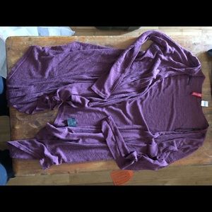 Maroon long sleeve cardigan